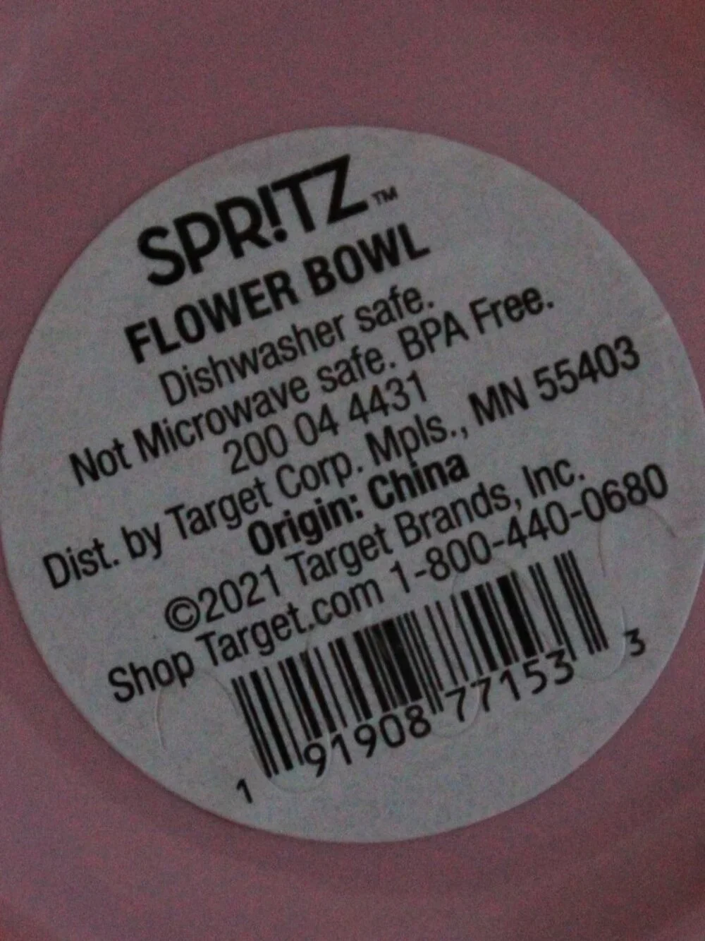 Pair of Spritz Flower Themed Plastic Bowls
